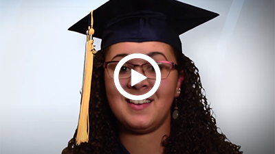 Video play button with Dorsey Medical Assistant graduate Char.