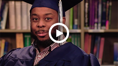 Video play button with Dorsey Medical Administration and Billing graduate Marvin.